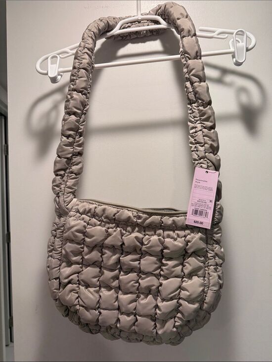 wild fable Handbags - wild fable Quilted Ruched Shoulder Bag in beige